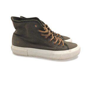 Frye Ludlow Canvas High Top Green Sneaker Mens Sz 8 Certificate of Authenticity